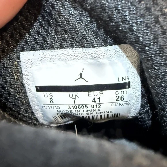 Jordan Air Jordan 10 Retro NYC Shoes Mens Size 8 Black Basketball 310805-012 - Picture 6 of 7